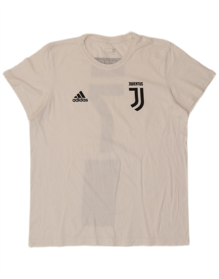 ADIDAS Mens Juventus Graphic T-Shirt Top Large Off White