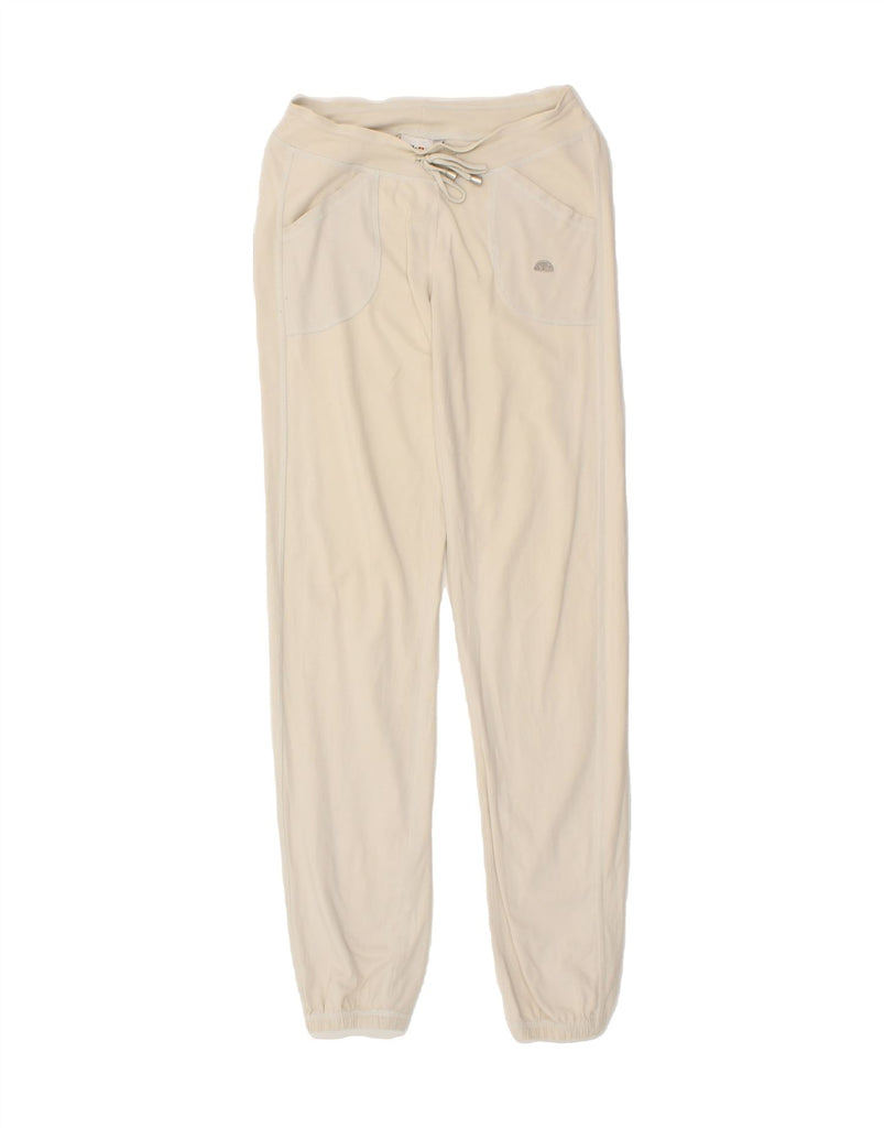ELLESSE Womens Tracksuit Trousers Joggers UK 8 Small Beige Cotton Vintage Ellesse and Second-Hand Ellesse from Messina Hembry 