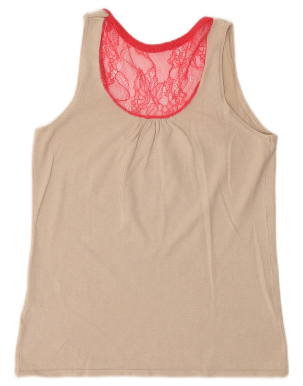 Guess By Marciano Womens Vest Top UK 14 Medium Beige Viscose