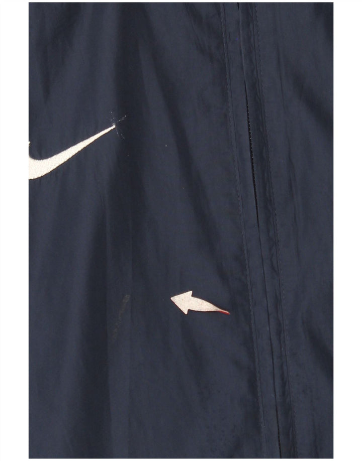 NIKE Girls Storm-Fit Rain Jacket 12-13 Years Large Navy Blue Colourblock