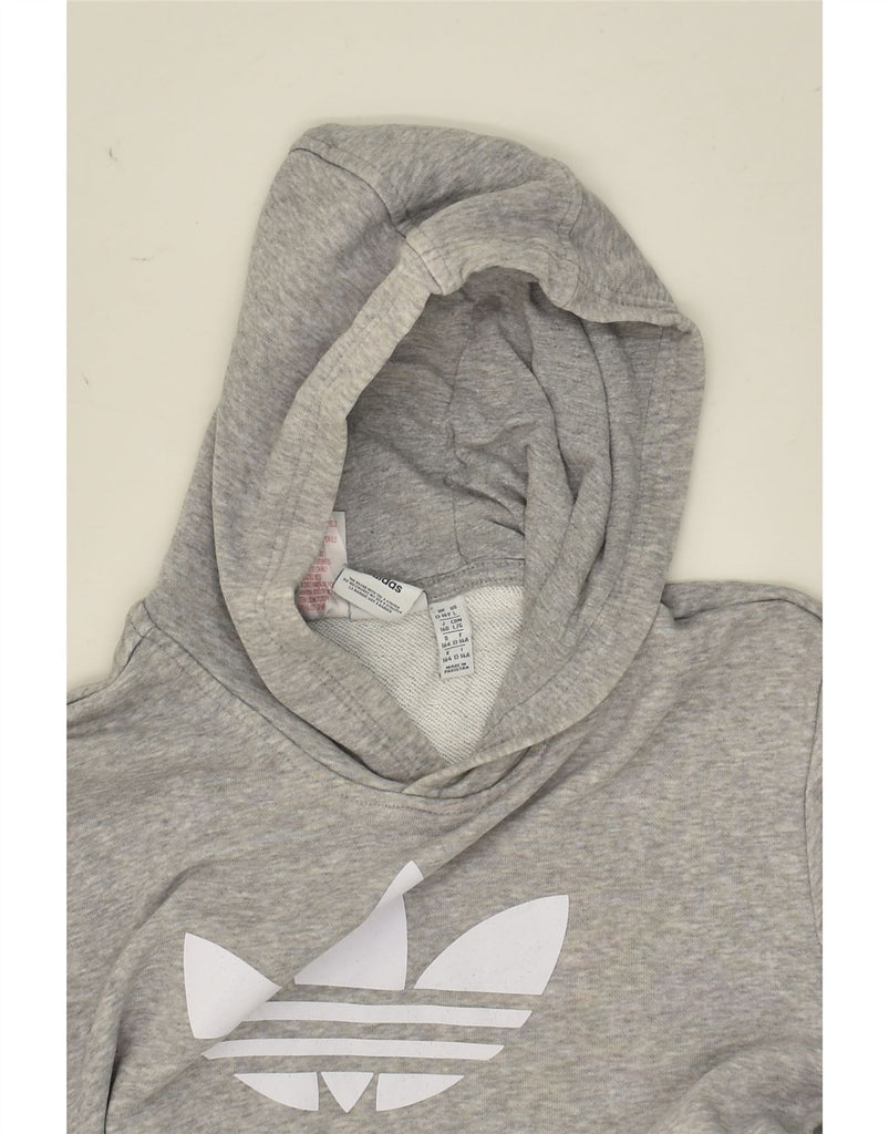 ADIDAS Boys Graphic Hoodie Jumper 13-14 Years Large  Grey Cotton | Vintage Adidas | Thrift | Second-Hand Adidas | Used Clothing | Messina Hembry 