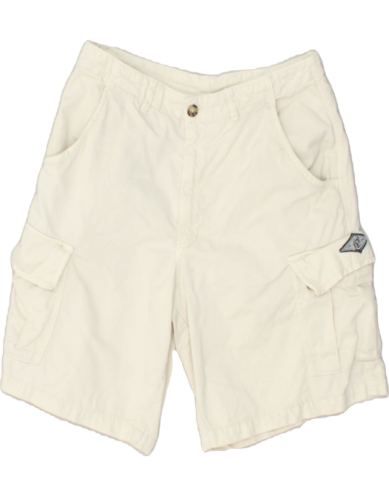 BEAR Mens Cargo Shorts Medium W30 White Cotton | Vintage Bear | Thrift | Second-Hand Bear | Used Clothing | Messina Hembry 