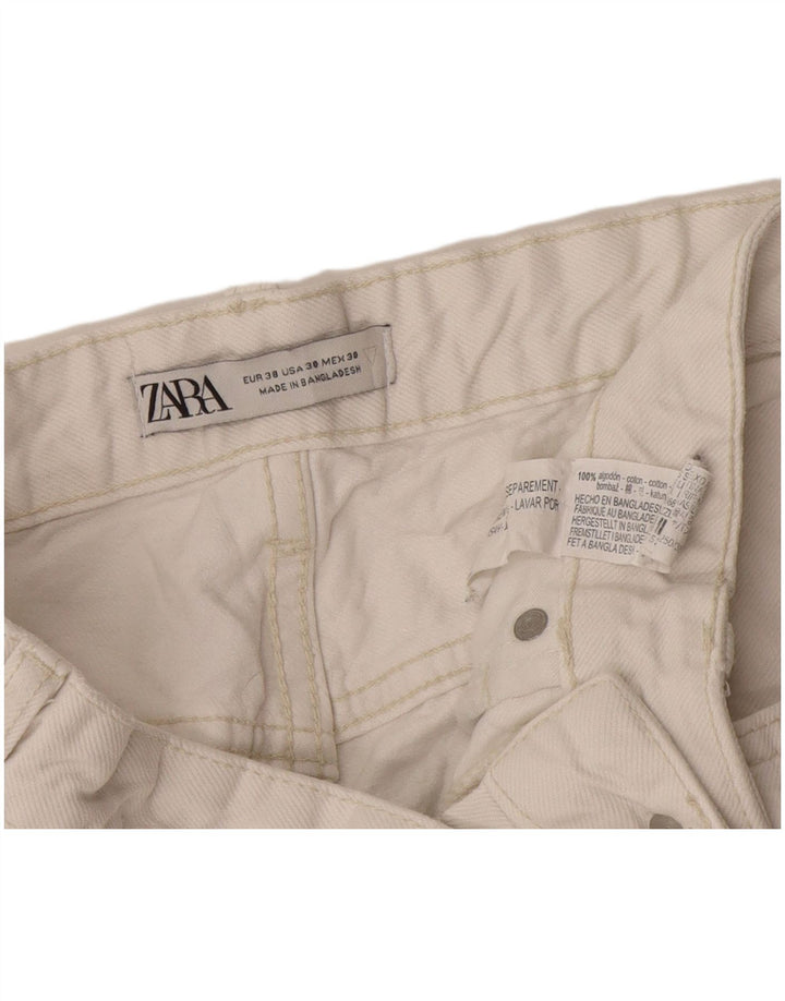 Zara Mens Straight Jeans EU 38 Small W30 L26 White Cotton