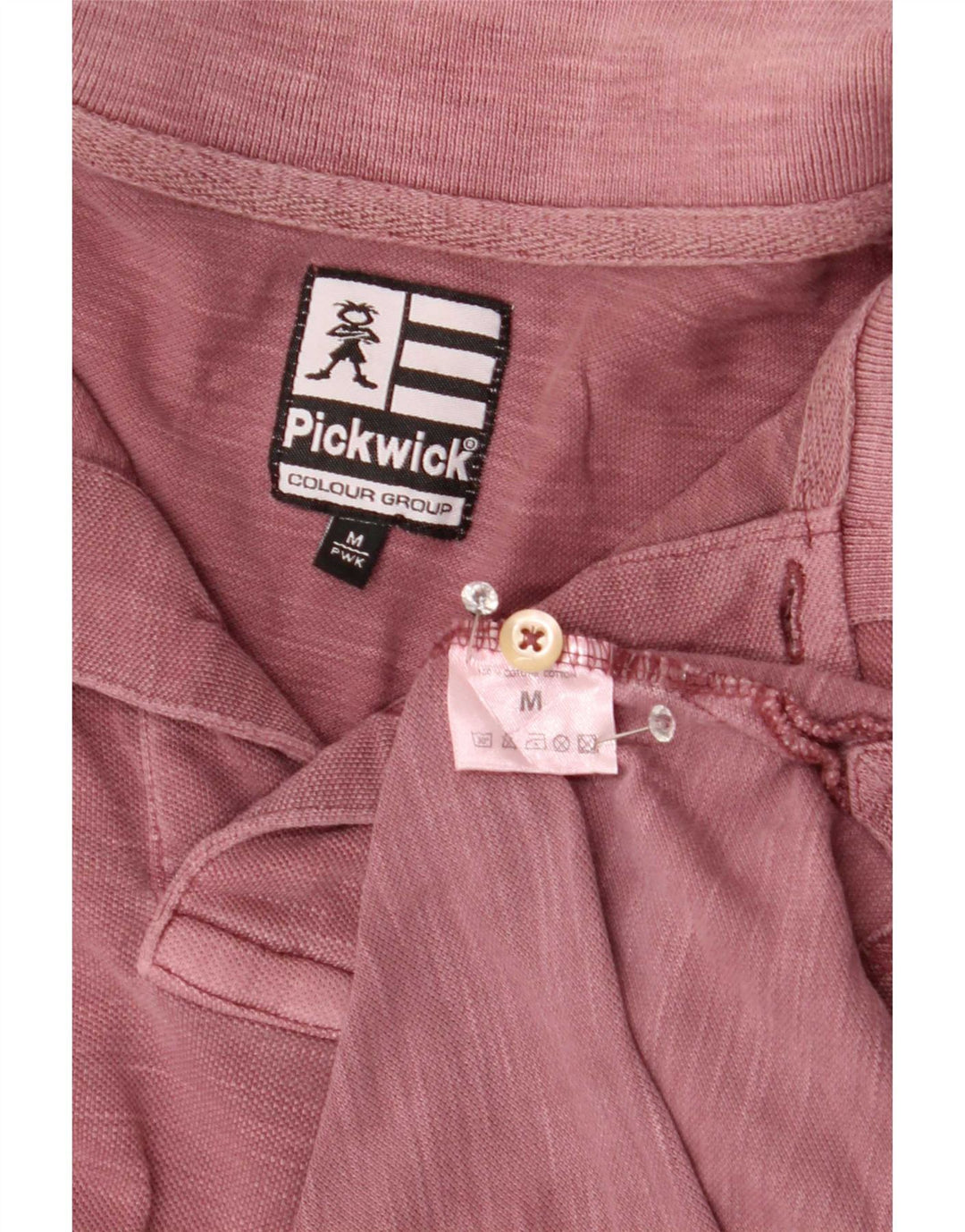Pickwick Mens Polo Shirt Medium Pink Cotton