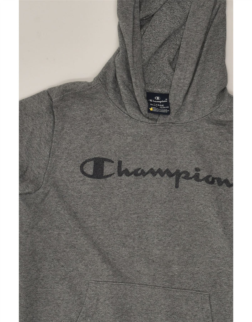 CHAMPION Boys Graphic Hoodie Jumper 11-12 Years Large  Grey Cotton | Vintage Champion | Thrift | Second-Hand Champion | Used Clothing | Messina Hembry 