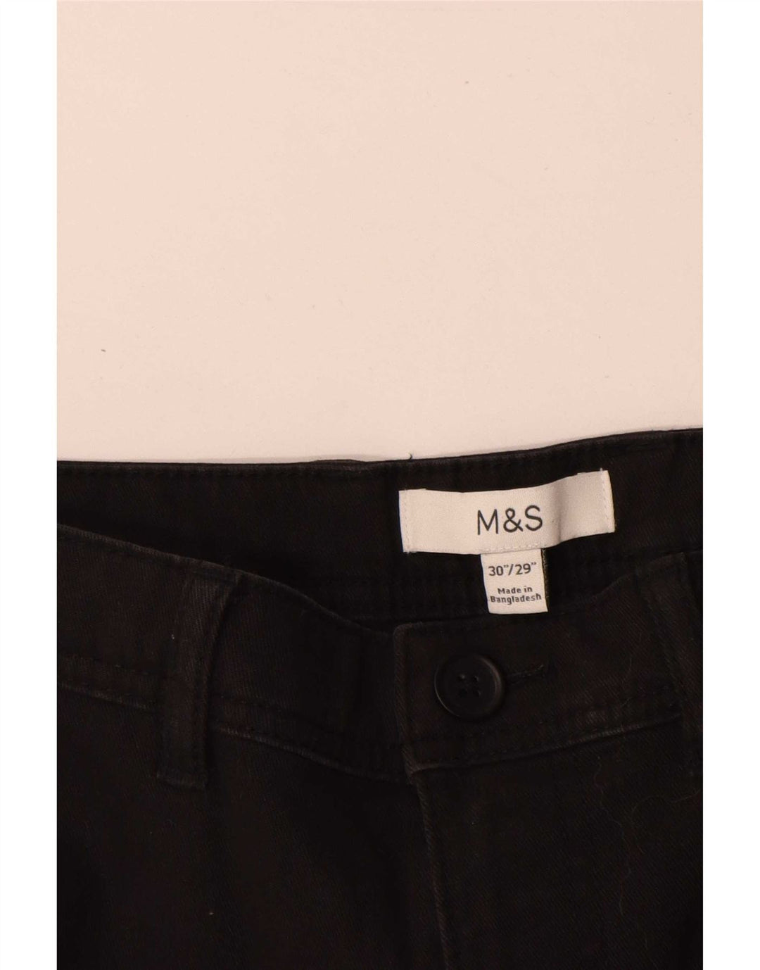 Marks & Spencer Mens Cargo Trousers W30 L290 Black Cotton