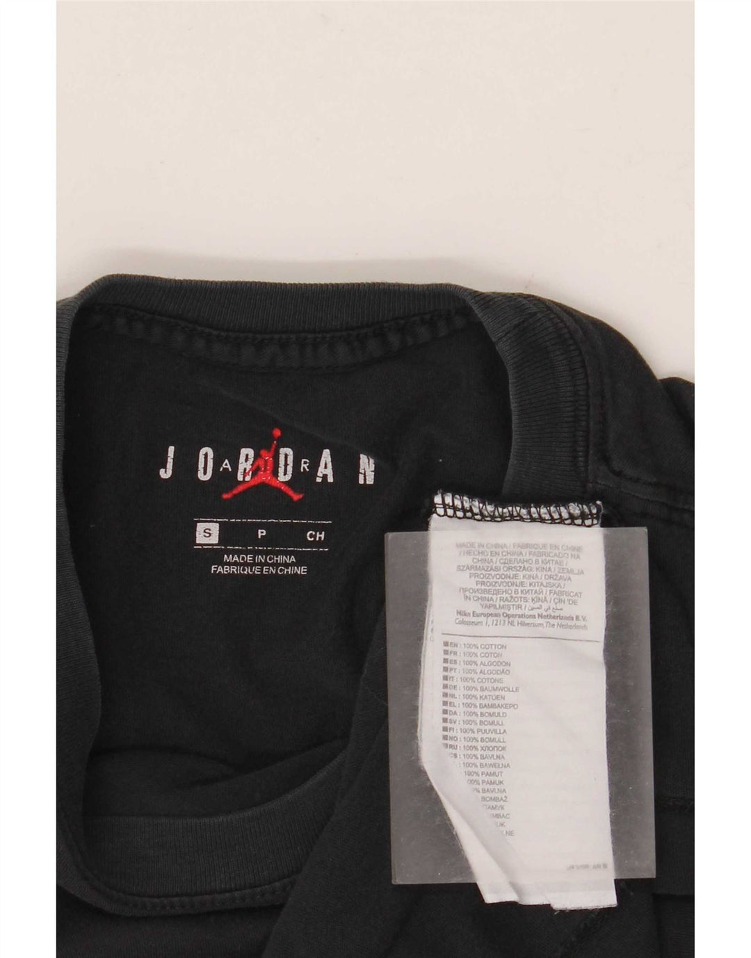 Jordan Mens Graphic T-Shirt Top Small Black Cotton