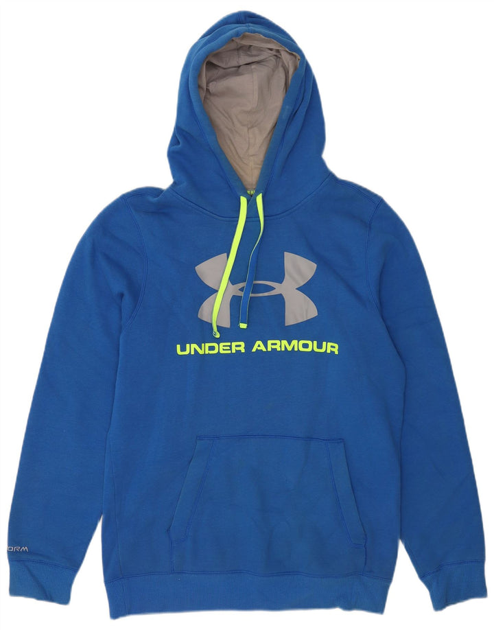Under Armour Mens Graphic Hoodie Jumper Small Blue Cotton