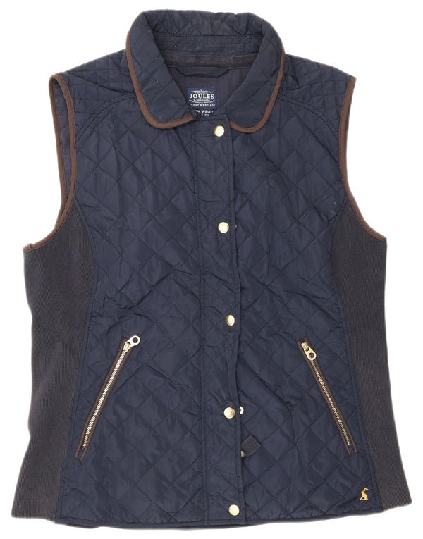 Joules Womens Quilted Gilet UK 16 Large  Navy Blue Polyester