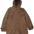 Vintage Mens Hooded Overcoat UK 42 XL Brown Polyester
