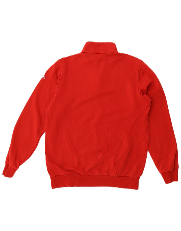 Adidas Boys AC Milan Zip Neck Sweatshirt Jumper 15-16 Years Red Cotton