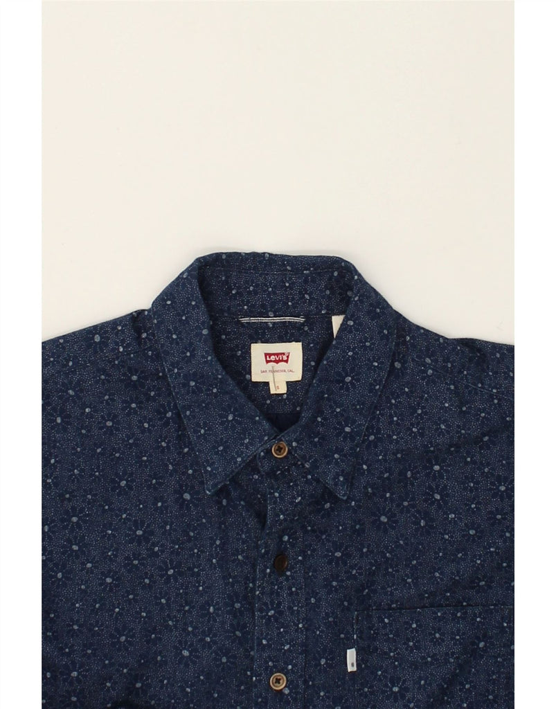 LEVI'S Mens Shirt Small Navy Blue Floral | Vintage Levi's | Thrift | Second-Hand Levi's | Used Clothing | Messina Hembry 