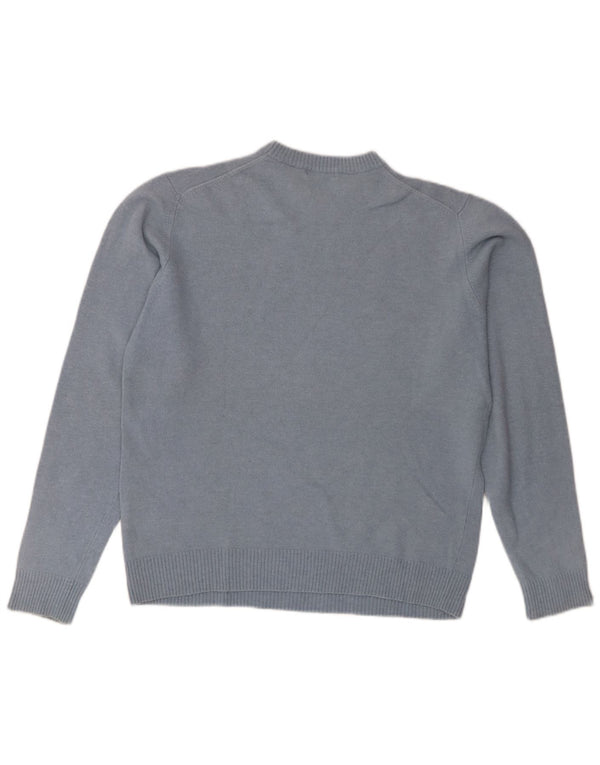 Sergio Tacchini Womens Crew Neck Jumper Sweater UK 18 XL Blue Lambswool