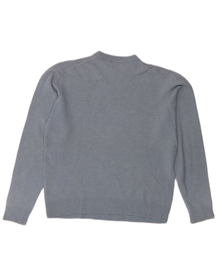 Sergio Tacchini Womens Crew Neck Jumper Sweater UK 18 XL Blue Lambswool