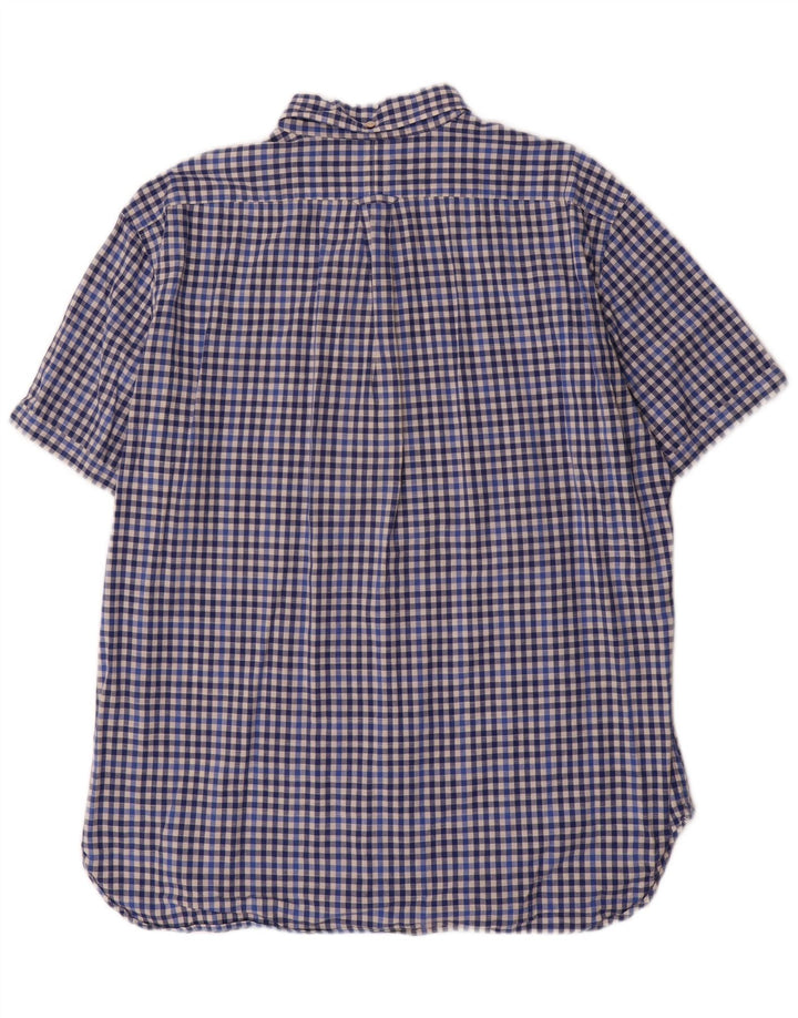 Gant Mens Short Sleeve Regular Fit Shirt XL Blue Gingham Cotton