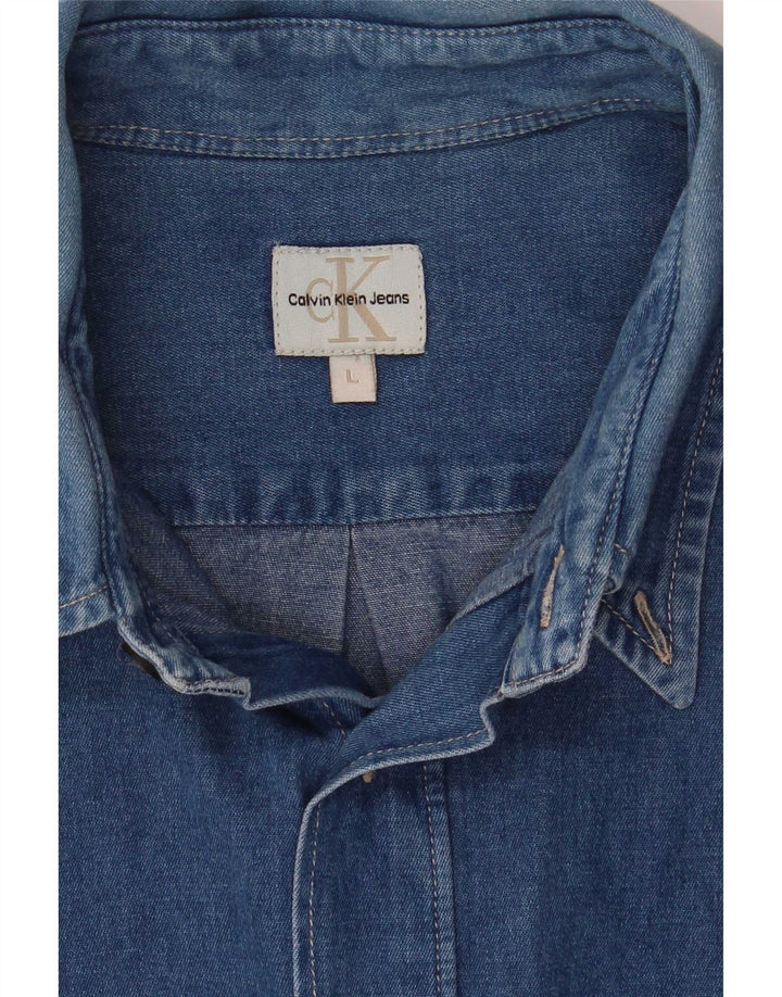 Calvin Klein Jeans Mens Denim Shirt Large Blue