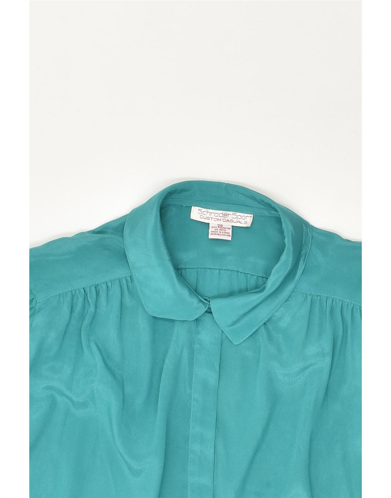 VINTAGE Womens Shirt Blouse EU 36 Small Turquoise Polyester | Vintage Vintage | Thrift | Second-Hand Vintage | Used Clothing | Messina Hembry 