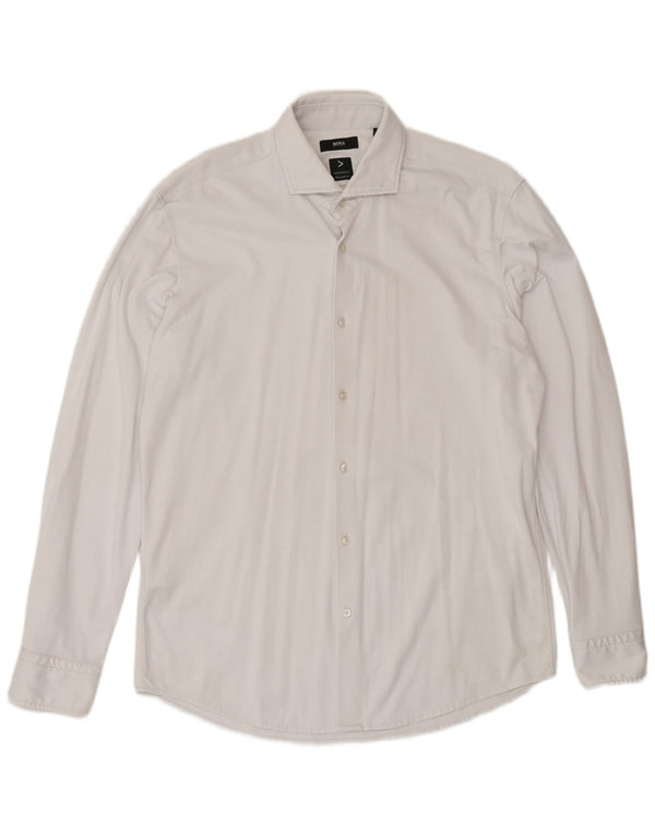 Hugo Boss Mens Regular Fit Shirt Size 41 16 Large White Cotton