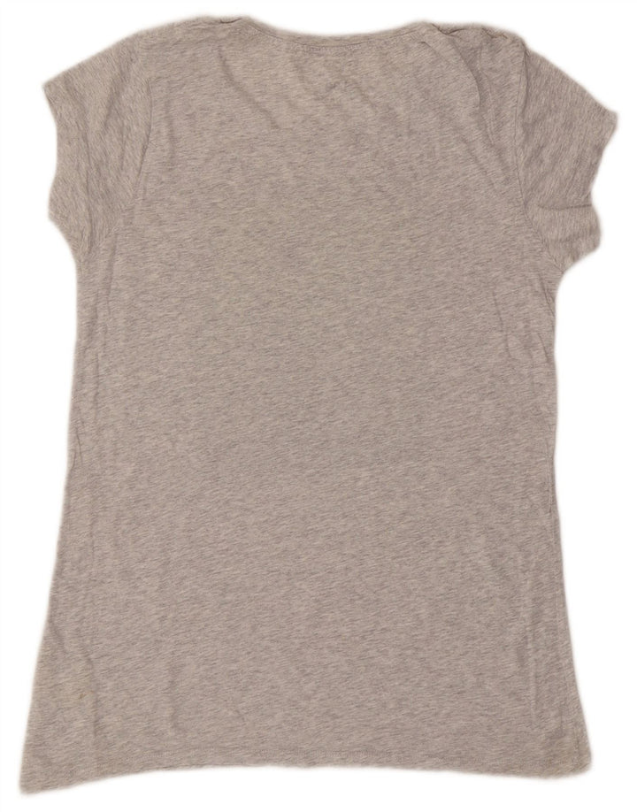 Lee Womens Graphic T-Shirt Top UK 12 Medium Grey Cotton