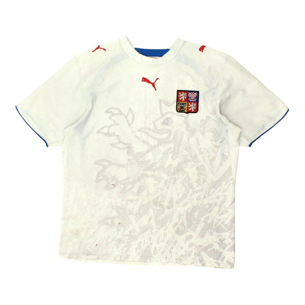 Czech Republic National Team 06-08 Mens White Puma Away Shirt | Football Sports Vintage Messina Hembry and Second-Hand Messina Hembry from Messina Hembry 