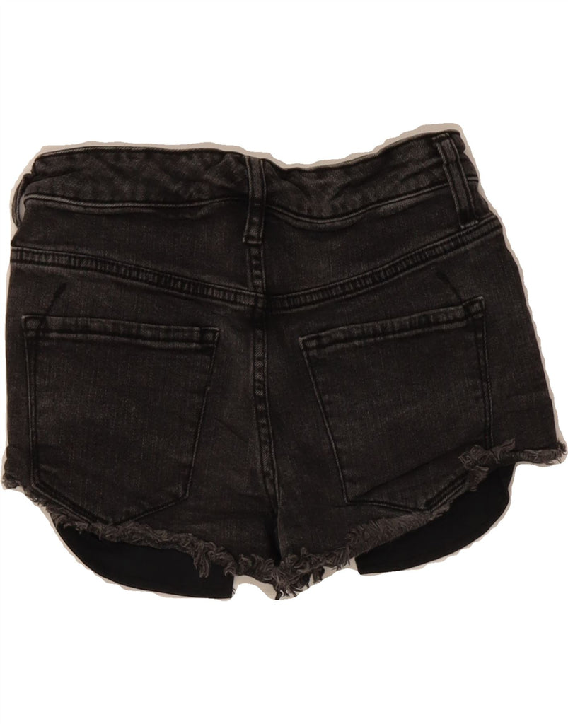 MOSSIMO Womens Super Strech High Waist Denim Shorts US 00 2XS W24 Black Vintage Mossimo and Second-Hand Mossimo from Messina Hembry 