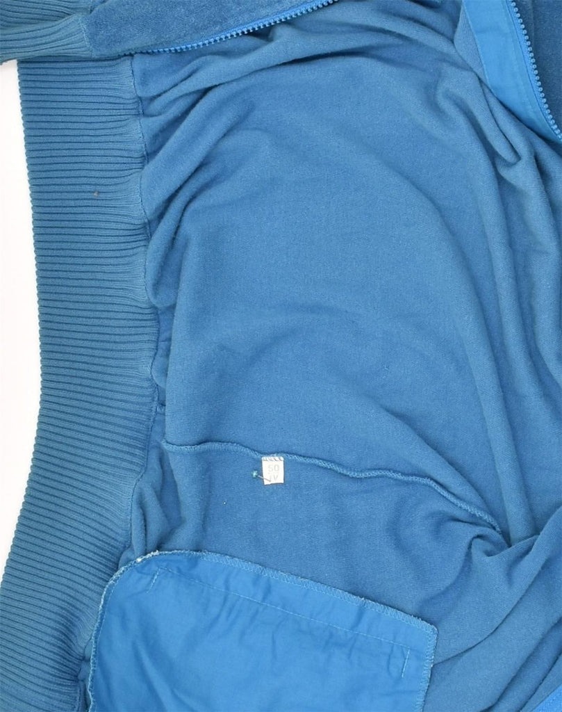 ERMENEGILDO ZEGNA Mens Tracksuit Top Jacket IT 50 Medium Blue Cotton | Vintage Ermenegildo Zegna | Thrift | Second-Hand Ermenegildo Zegna | Used Clothing | Messina Hembry 