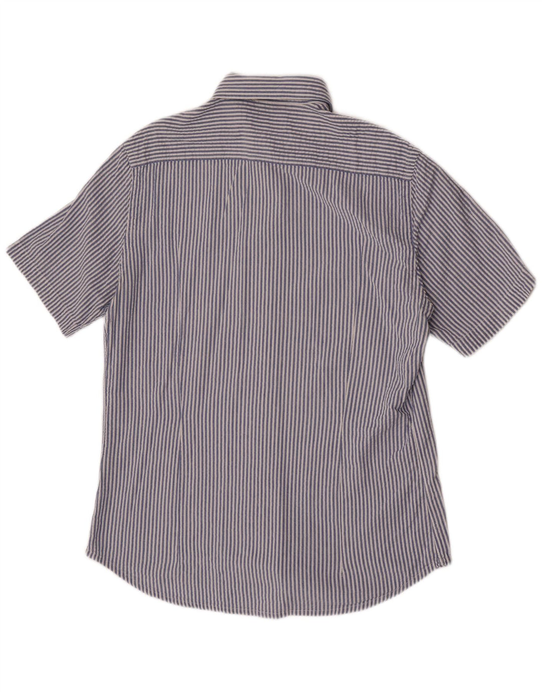 Kappa Mens Short Sleeve Shirt Large Blue Pinstripe Cotton