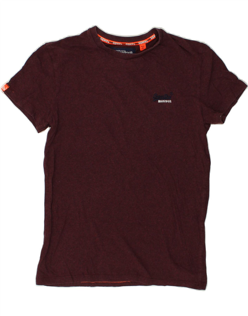 SUPERDRY Mens T-Shirt Top Small Maroon Flecked Cotton | Vintage Superdry | Thrift | Second-Hand Superdry | Used Clothing | Messina Hembry 