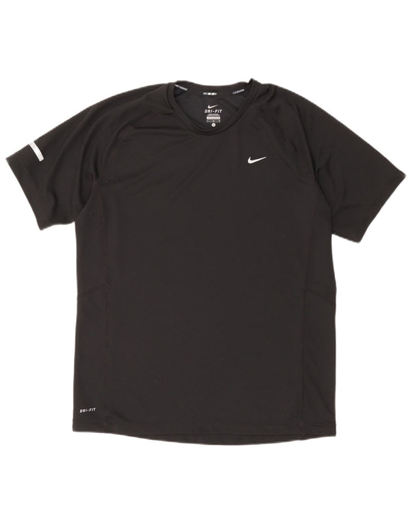 Nike Mens Dri Fit T-Shirt Top Large Black Polyester