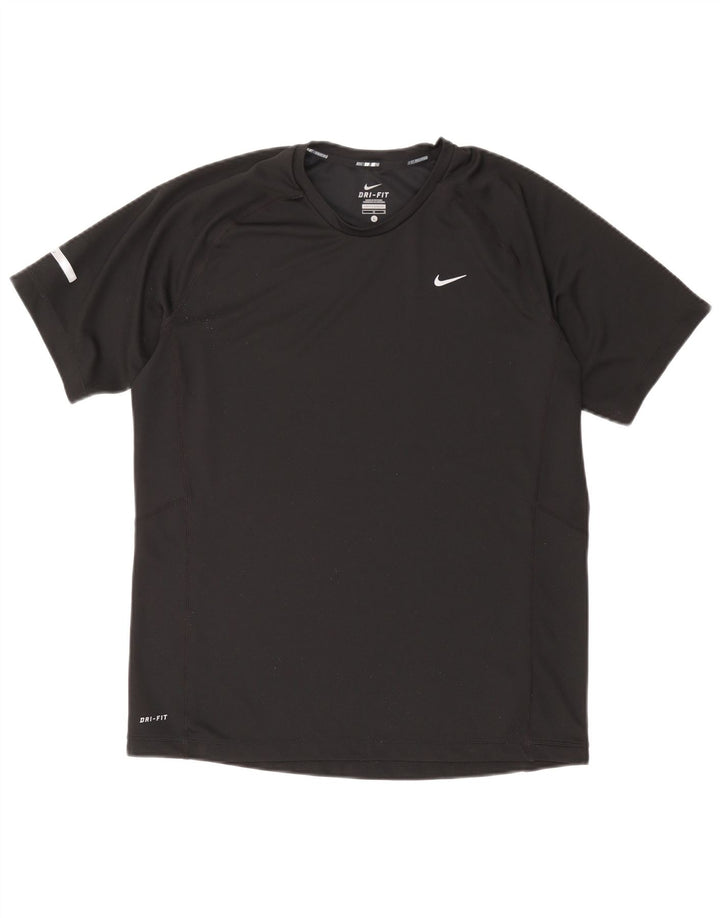 Nike Mens Dri Fit T-Shirt Top Large Black Polyester