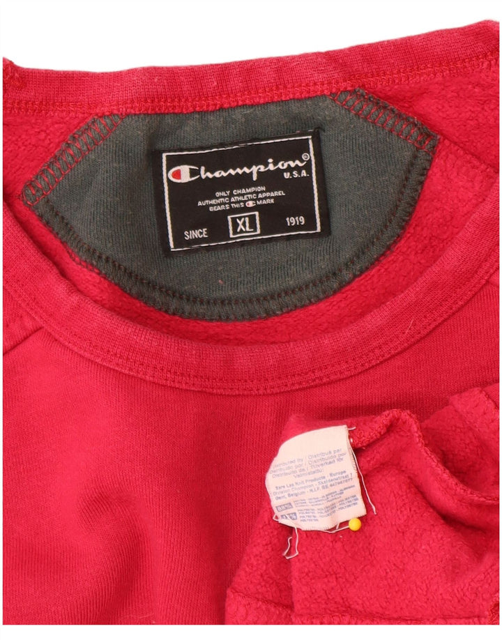 Champion Mens Graphic Sweatshirt Jumper XL Pink Cotton