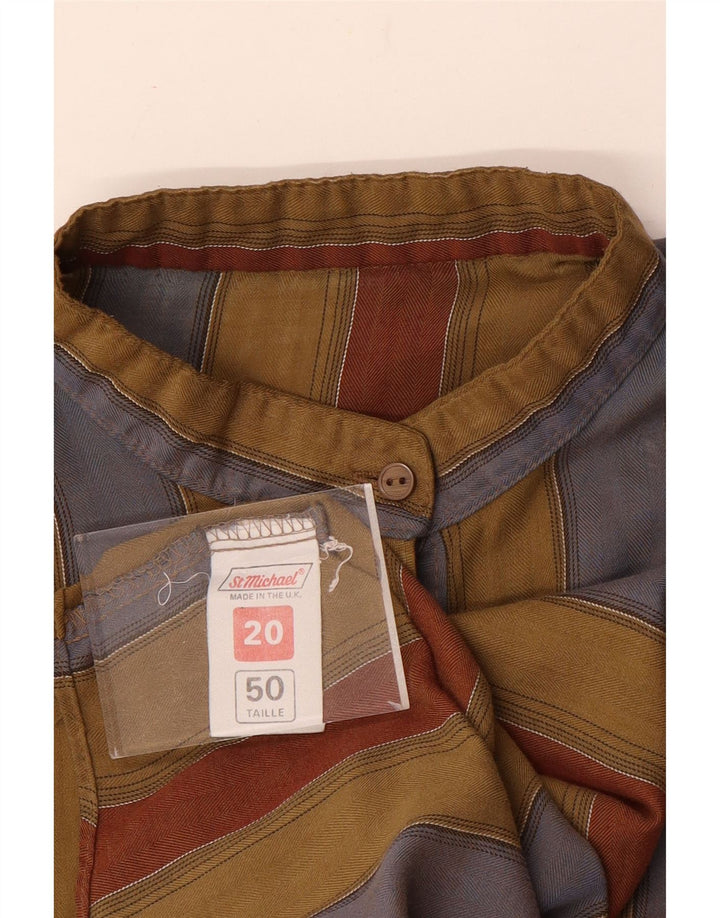 St Michael Womens Pullover Shirt UK 20 2XL Multicoloured Striped Cotton