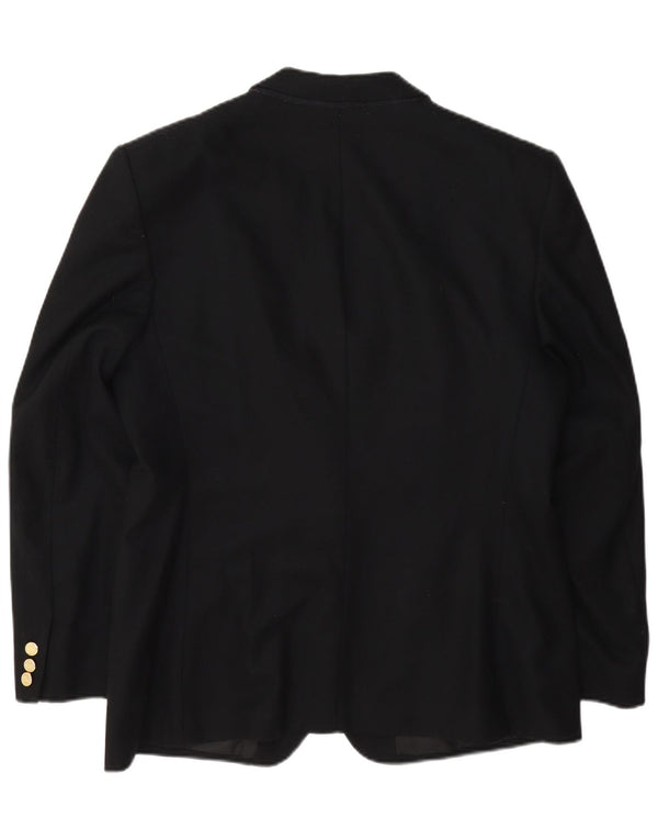 Burberrys Womens 2 Button Regular Fit Blazer Jacket UK 14 Medium Black Wool