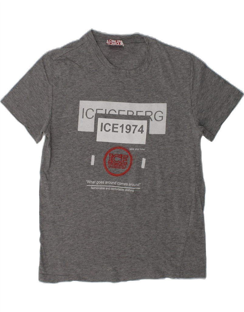 ICEBERG Boys Graphic T-Shirt Top 7-8 Years Grey Cotton | Vintage Iceberg | Thrift | Second-Hand Iceberg | Used Clothing | Messina Hembry 