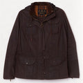 Barbour Womens Hooded Waxed Cotton Jacket UK 14 Large Brown