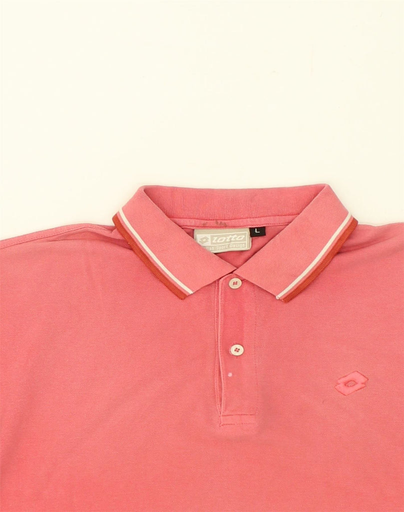 LOTTO Mens Polo Shirt Large Red Cotton | Vintage Lotto | Thrift | Second-Hand Lotto | Used Clothing | Messina Hembry 