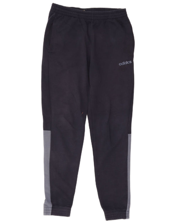 Adidas Mens Tracksuit Trousers Joggers Medium Navy Blue Colourblock Cotton