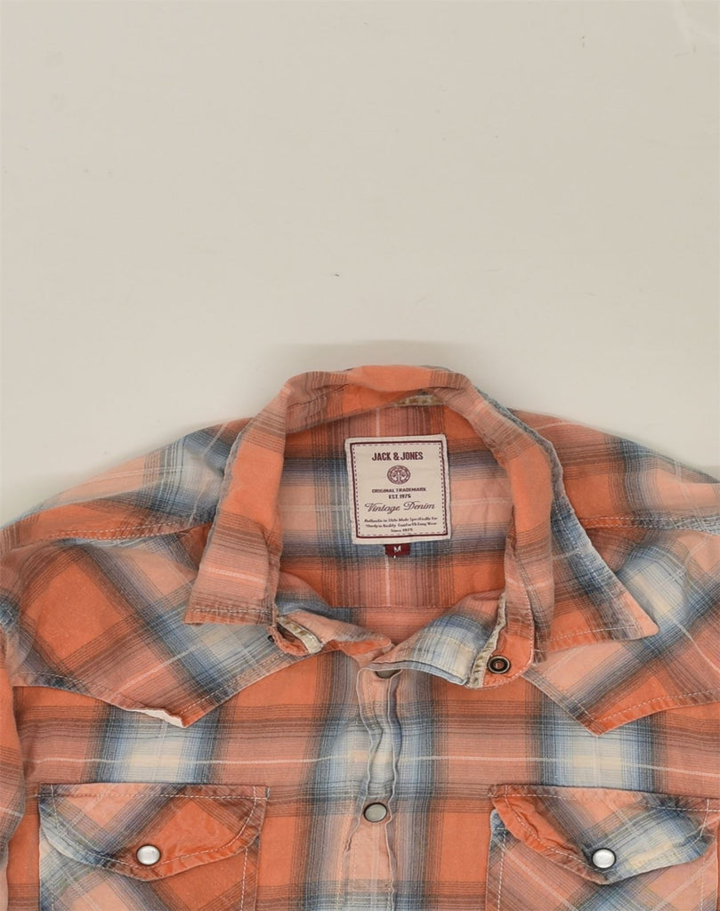 JACK & JONES Mens Shirt Medium Orange Check Cotton | Vintage Jack & Jones | Thrift | Second-Hand Jack & Jones | Used Clothing | Messina Hembry 