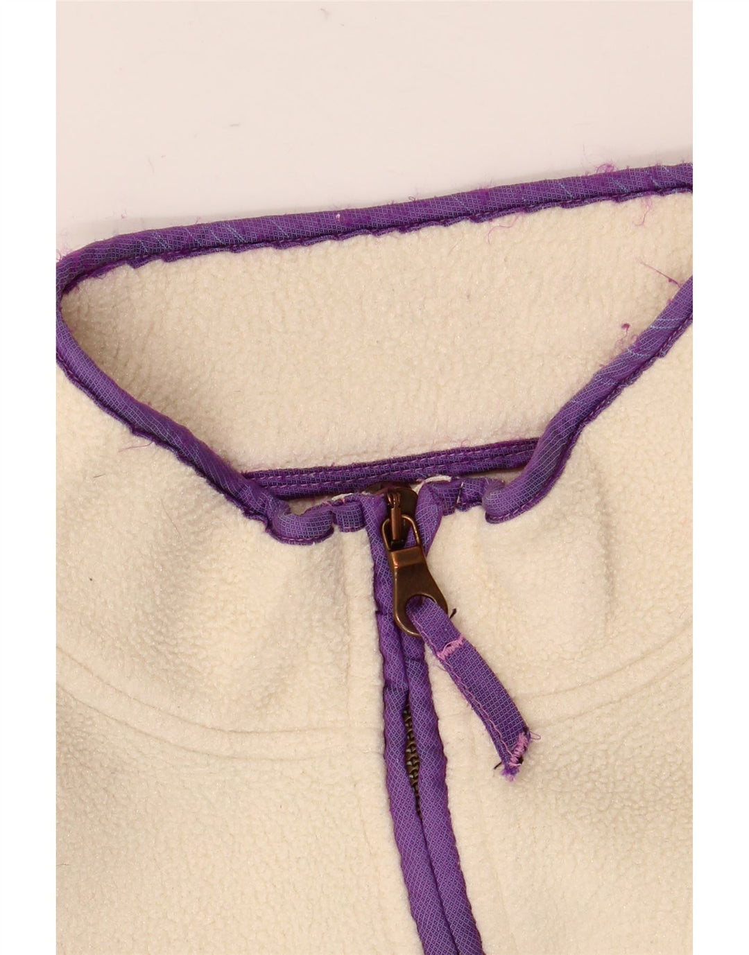 Think Pink Womens Oversized Zip Neck Fleece Jumper UK 14 Medium Off White