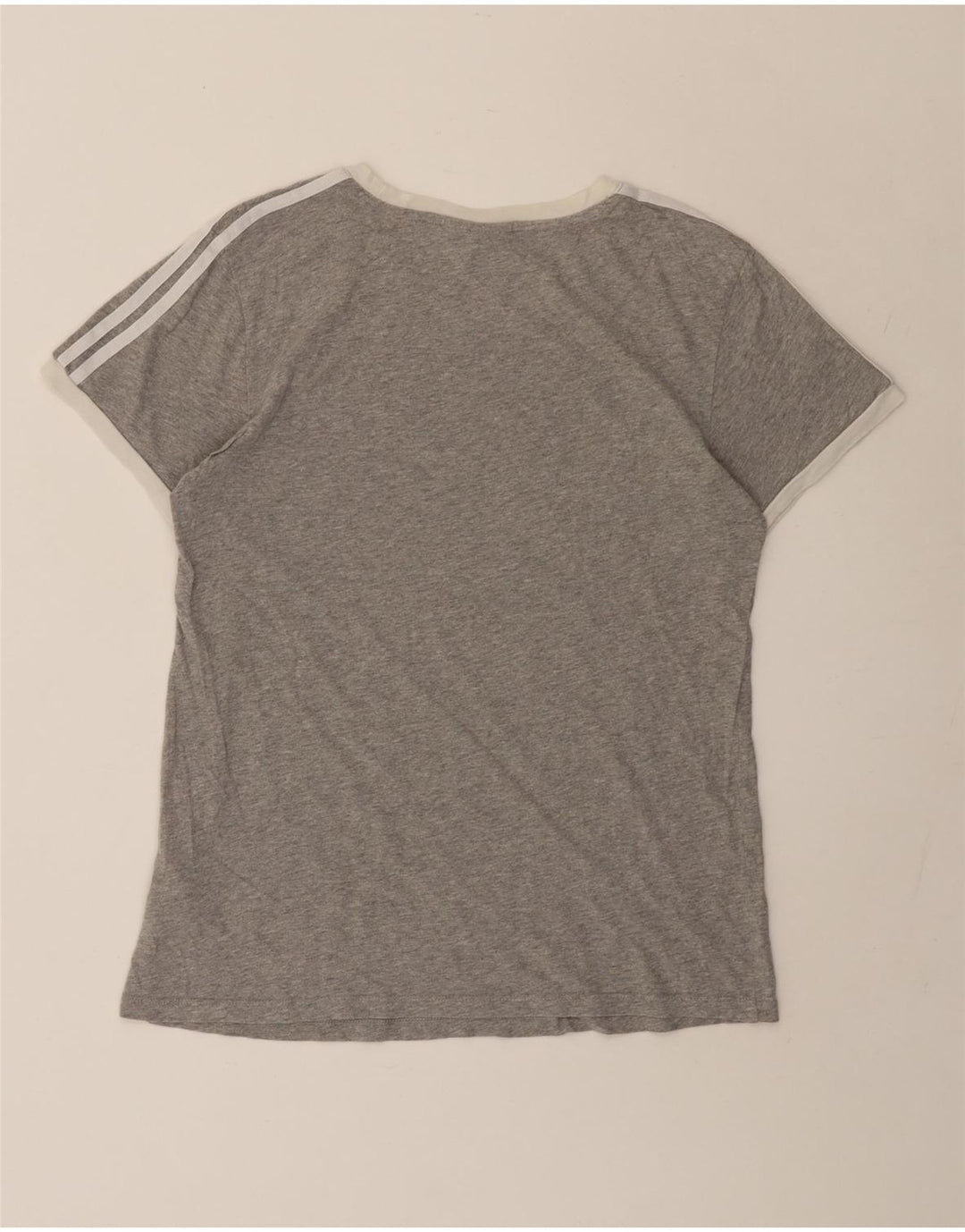 Adidas Womens Oversized T-Shirt Top UK 6 XS Grey Cotton