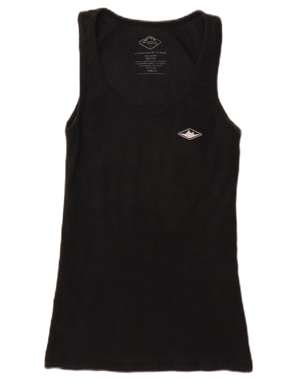 Mountain Designs Womens Vest Top UK 8 Small Black Cotton