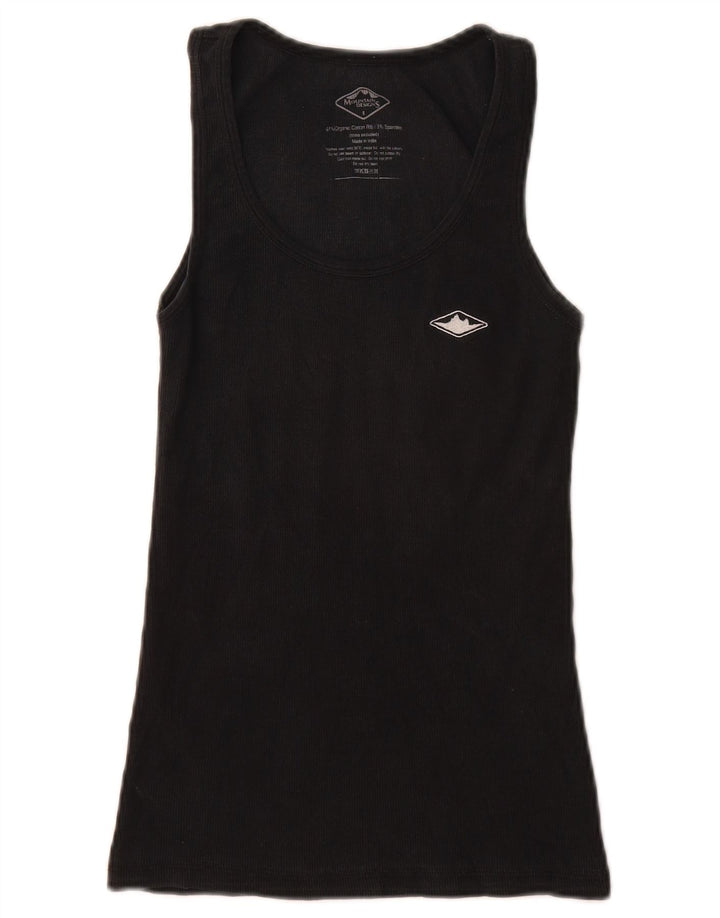 Mountain Designs Womens Vest Top UK 8 Small Black Cotton