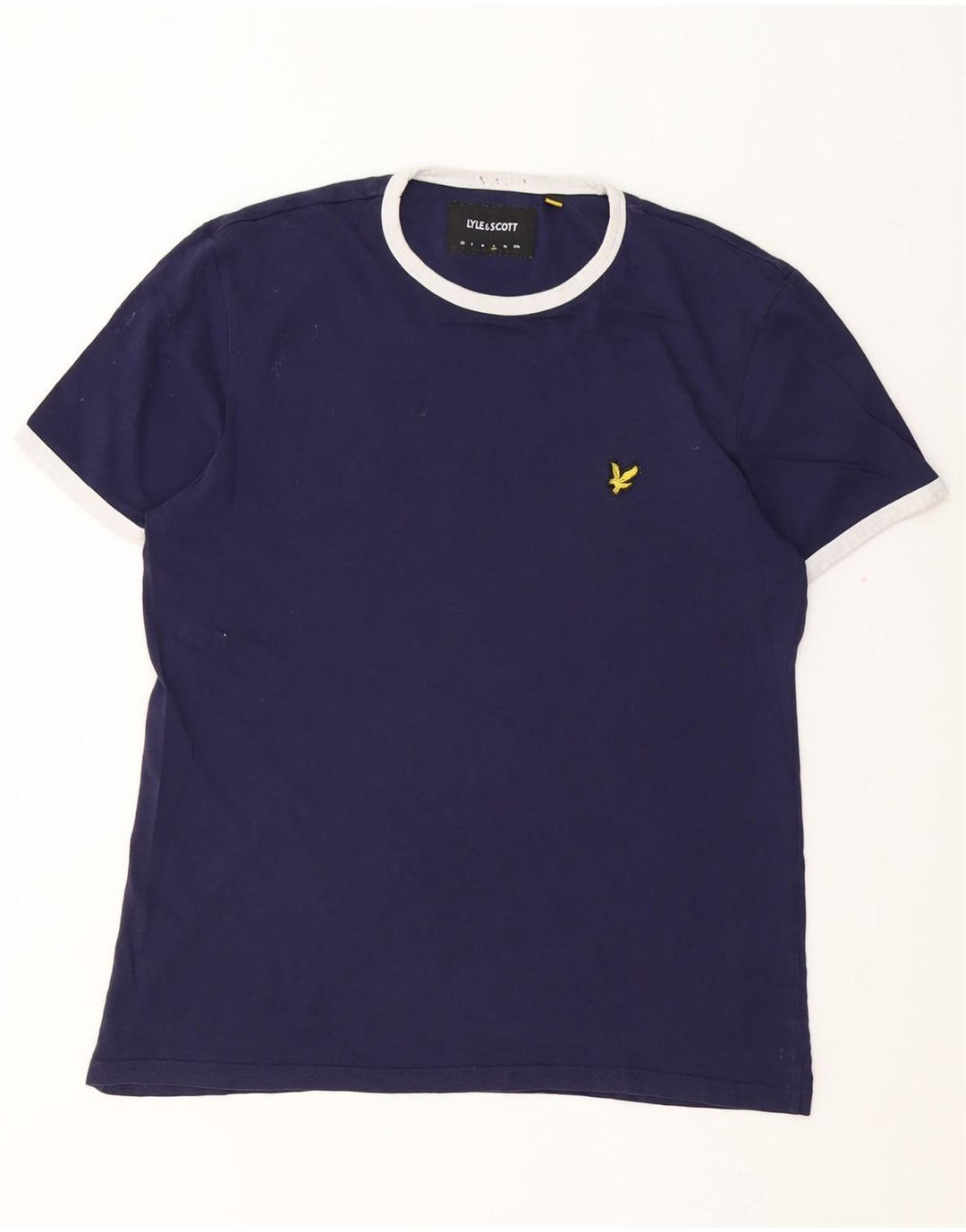 Lyle & Scott Mens T-Shirt Top Large Navy Blue Cotton