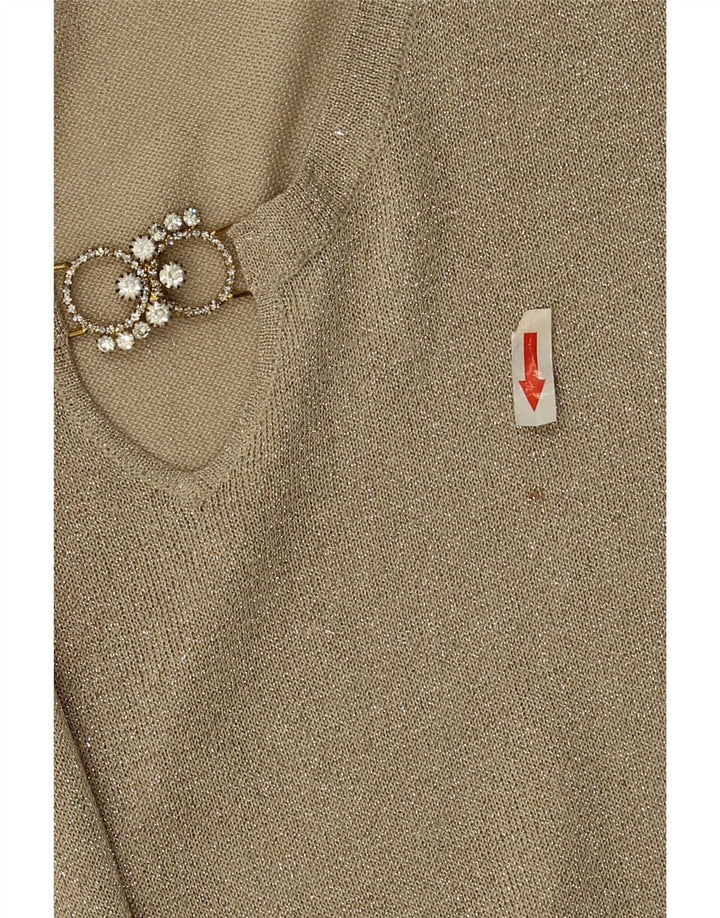 Perte by Krizia Womens Top 3/4 Sleeve UK 12 Medium Beige