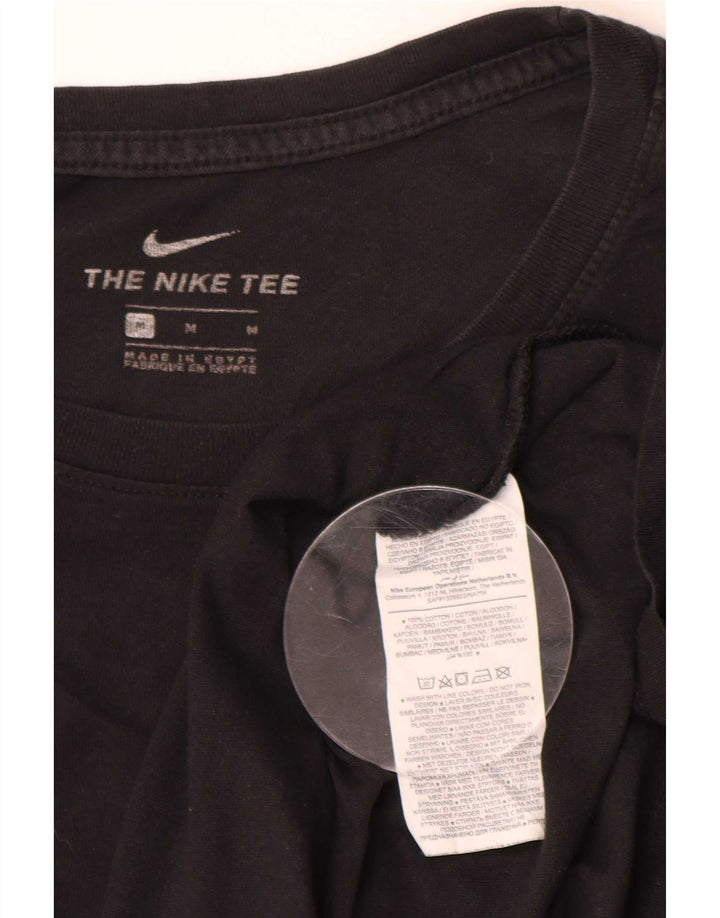 Nike Mens Graphic Top Long Sleeve Medium Black Colourblock Cotton