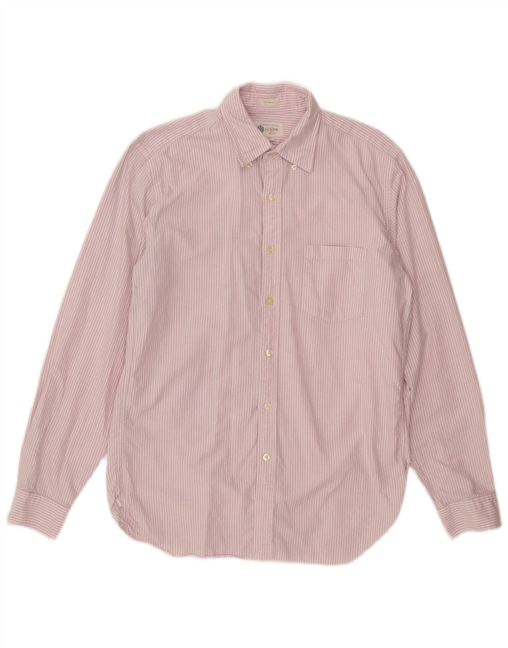 J. Crew Mens Shirt Medium Pink Pinstripe Cotton