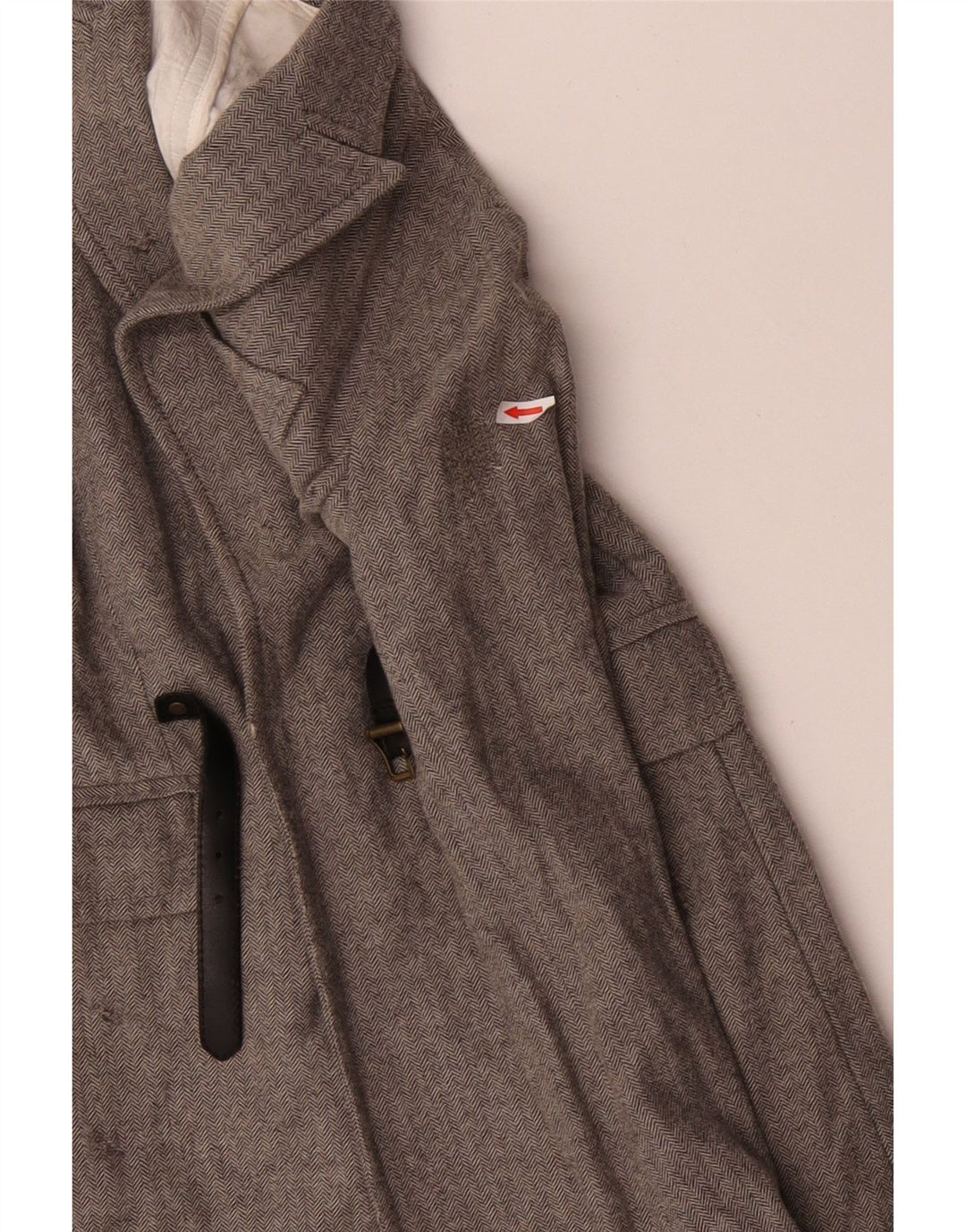 Dsquared2 Womens Overcoat IT 42 Medium Grey Herringbone Wool