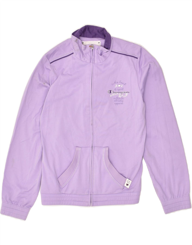 CHAMPION Girls Tracksuit Top Jacket 11-12 Years Large Purple Polyester | Vintage Champion | Thrift | Second-Hand Champion | Used Clothing | Messina Hembry 