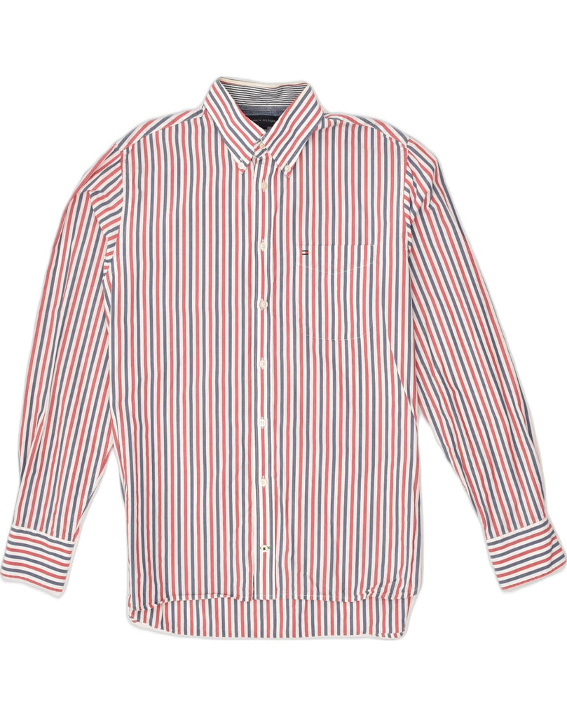 TOMMY HILFIGER Mens Custom Fit Shirt Medium Multicoloured Striped Cotton | Vintage Tommy Hilfiger | Thrift | Second-Hand Tommy Hilfiger | Used Clothing | Messina Hembry 