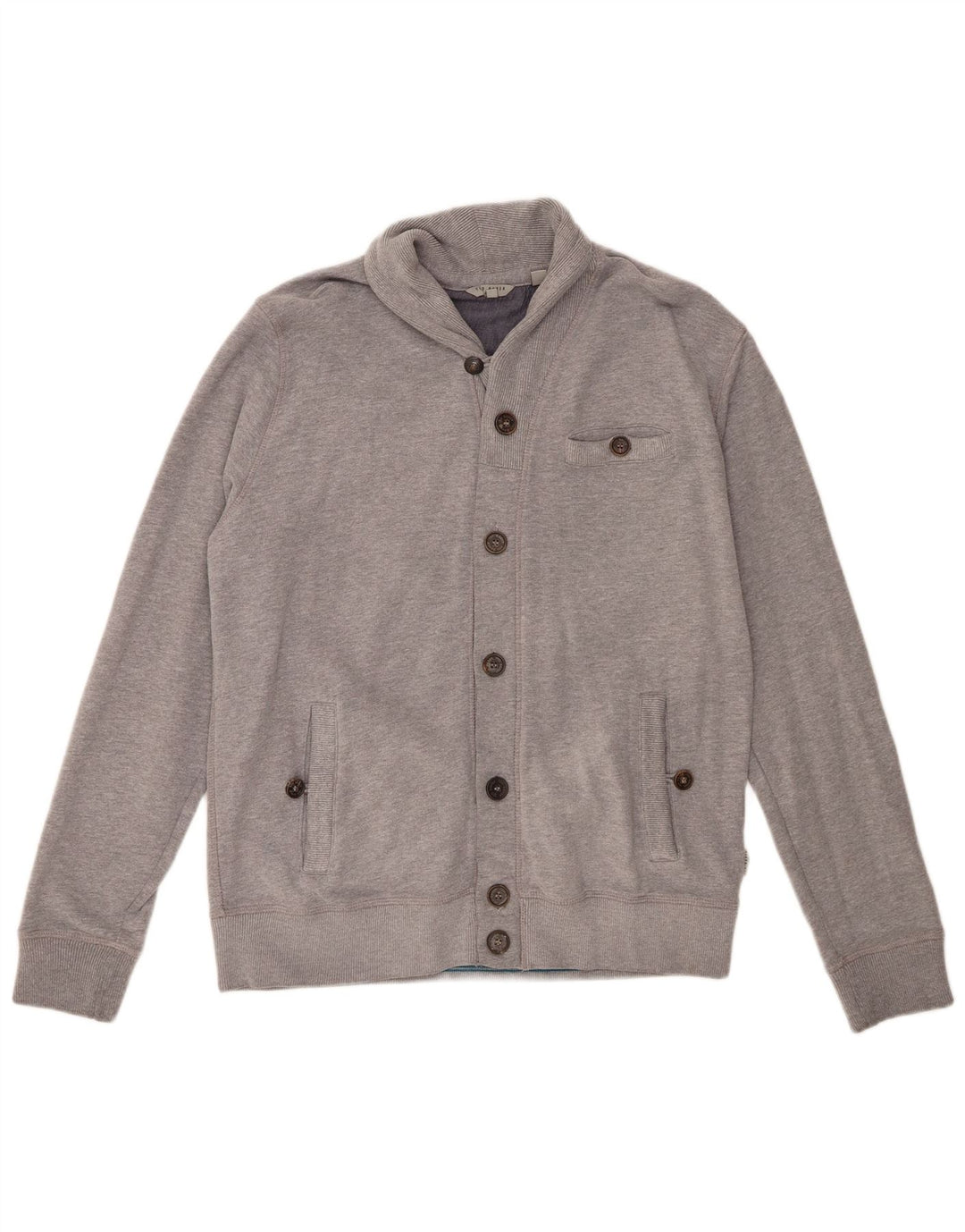 Ted Baker Mens Tracksuit Top Jacket Size 4 Large Grey Cotton